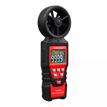 HABOTEST HT625B digitalt anemometer med USB, vindhastighets-/temperatur-/luftvolymmätare, belyst LCD, extern vinghjulssensor