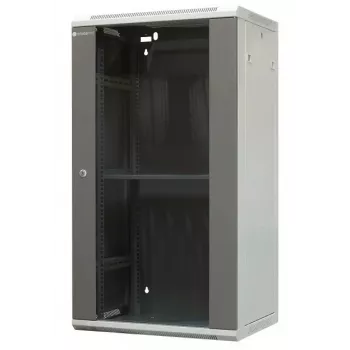 EMITER EM/AP6422 22U väggmonterat rackkabinett 600x450x1083 mm med glasfrontdörr