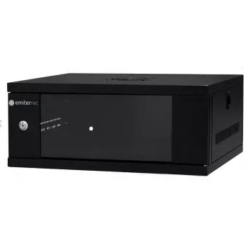 EMITER EM/SH02B5404-08 väggmonterat nätverksskåp 19 inch 4U 550x450x230 mm glasdörr