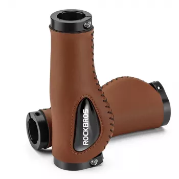 Rockbros 40720001002 cykelhandtag i läder – brun