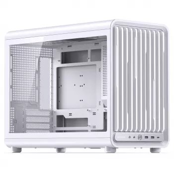 Jonsbo D33 STD vit Mini Tower PC-chassi, härdat glas, mATX/Mini-ITX, USB-C