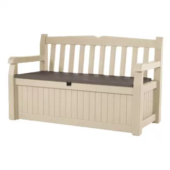 KETER förvaringsbänk Eden trädgårdsbänk 265L beige