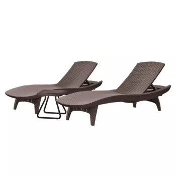 KETER Pacific Solstolsset 2 st + bord brun
