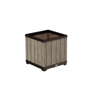 KETER Deco fyrkantig planteringslåda Ashwood blomkruka