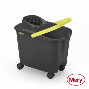MERY Hink 14L med påskruvade hjul grå