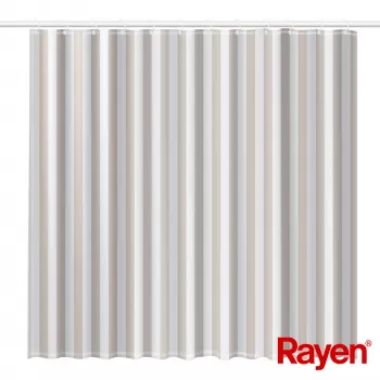 RAYEN duschdraperi 180x200cm vit/beige, PEVA
