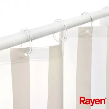 RAYEN duschdraperi 180x200cm vit/beige, PEVA