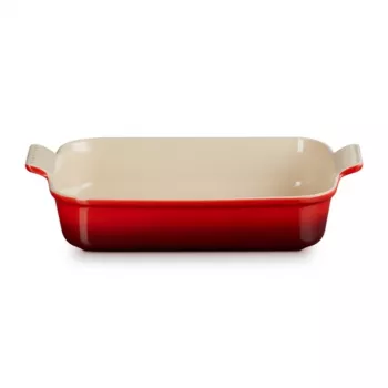 LE CREUSET rektangulär ugnsform Heritage stengods 32x24cm / 4L röd
