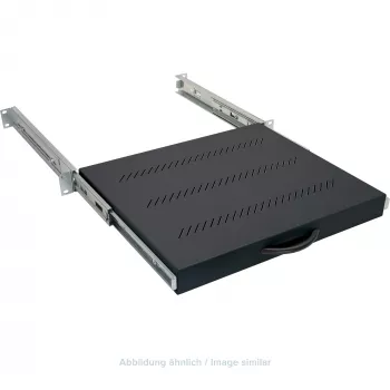 TRITON RAB-UP-X20-A1 1U 19-tums utdragbar rackhylla, 550mm djup, 45kg lastkapacitet, svart