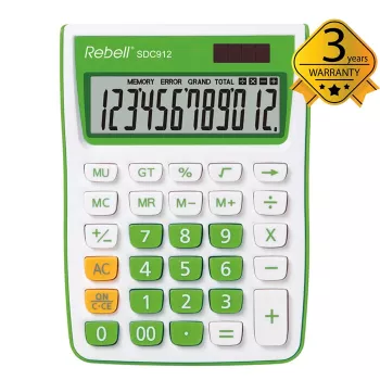 REBELL RE-SDC912GR BX halvskrivbordsminiräknare 12-siffrig dual power grå