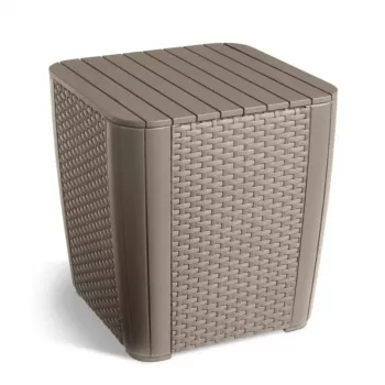 KETER trädgårdsbord/förvaringslåda Luzon Flat Wicker beige