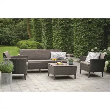 KETER trädgårdsmöbelset Salemo 3-sits set beige