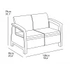 KETER trädgårdssoffa dubbel Corfu Love Seat brun