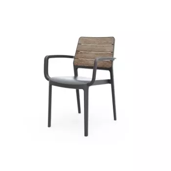 KETER trädgårdsstol Deco Porto fåtölj askträimitation/grå