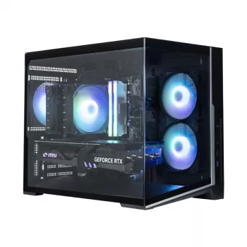 Zalman D30 svart mATX mini tower PC-chassi med 3x 120 mm ARGB-fläktar och härdat glassidoparti