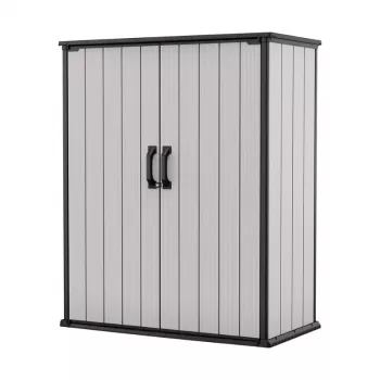 Keter Premier Tall trädgårdshus 29209552 – beige/brun hartsförråd, 1700L, dubbelväggigt, låsbart