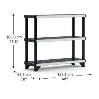KETER 3-stegs hylla Fused 122,1x45,7x105,8 cm svart