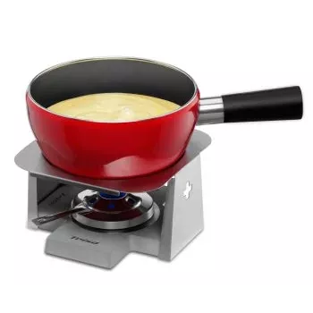 Trisa Swiss Cross Stone fondue-set 2,5L, 6 gafflar, stengodskruka med rechaud och brännare (7579.75)
