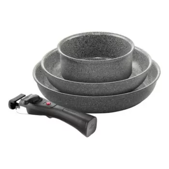 BALLARINI Torre set med 3 pannor Ø24 cm, Ø28 cm och såspanna Ø16 cm + 3 avtagbara handtag