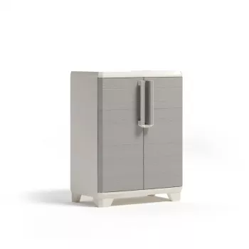 KETER Linear träskåp med sockel 68x39x90cm ljusbeige/ljusgrå