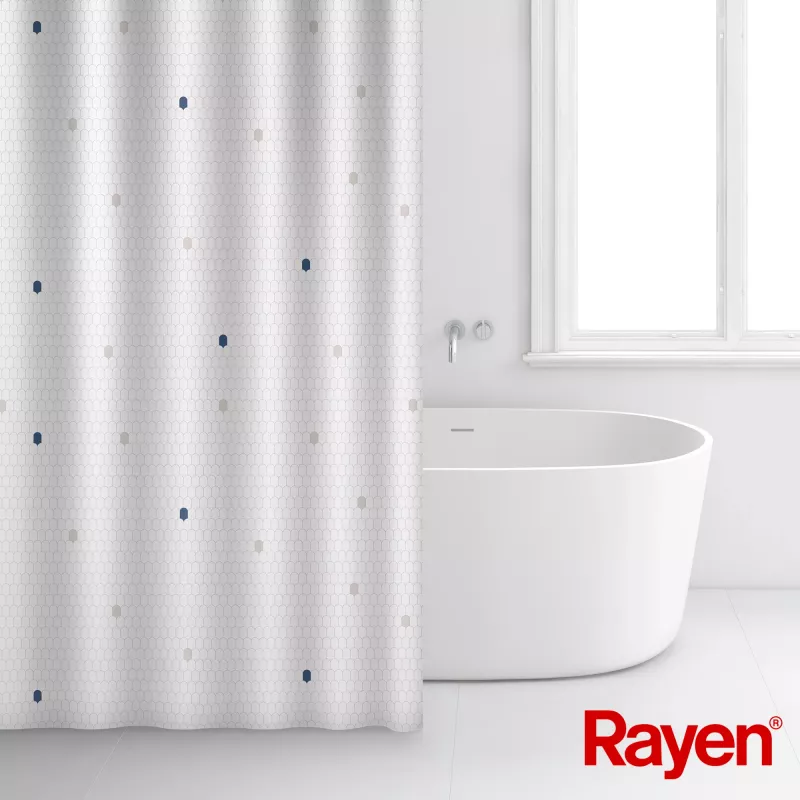 RAYEN duschdraperi 180x200 cm vit, polyester