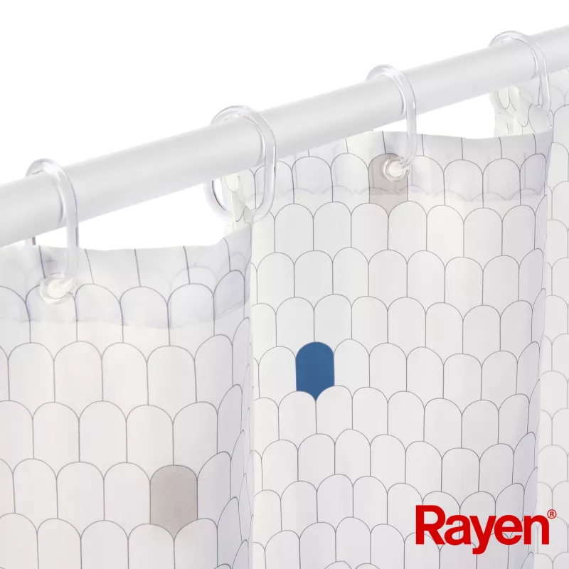 RAYEN duschdraperi 180x200 cm vit, polyester