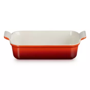 LE CREUSET rektangulär ugnsform Heritage stengods 26x19cm / 2,4L röd