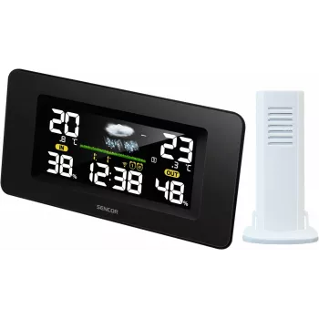 SENCOR SWS 5270 väderstation med trådlös utomhussensor, färg-LCD, radiostyrd klocka