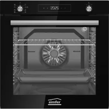 Simfer BI-81608P Pyrolytic Built-in Oven, 80 L, 10 Functions, Electronic Touch Control, A Energy Class, Black