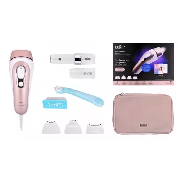 Braun Skin i-expert Pro 7 PL7432 IPL-hårborttagare, 400 000 ljusimpulser, vit/rosa