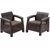 KETER trädgårdsstolar Corfu Duo set brun