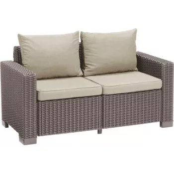 KETER trädgårdssoffa California 2-sitssoffa beige