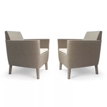 KETER trädgårdsstolar 2 st. Salemo Duo beige