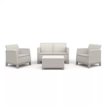 KETER trädgårdsmöbler Scandi Forma 2-sits set pebble grey/light beige