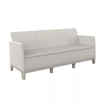 KETER trädgårdssoffa tvåsits Scandi Form 3-sits soffa kiselgrå/ljusbeige