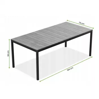 KETER trädgårdsbord Deco Porto Nova 200 askträimitation/svart