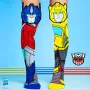 MADMIA barn knästrumpor strumpor Transformers Optimus Bumblebee 3D / Mm247