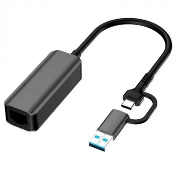 EXTRA DIGITAL adapter USB 3.0 A/ USB-C – RJ45, 1000 Mbps, 0,15 m