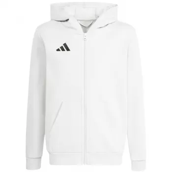 adidas Entrada 26 Full Zip Hoodie barn sweatshirt vit KH1783 116cm