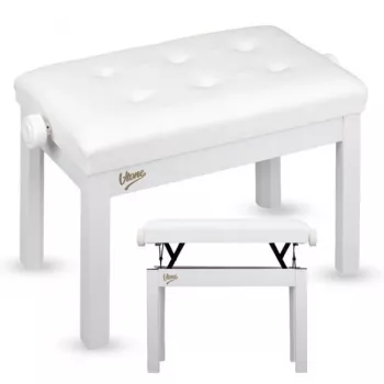 V-TONE PB3 WH pianobänk keyboardbänk vit konstläder