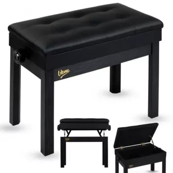 V-TONE PB2 BK pianobänk för keyboard, svart, konstläder