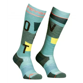 Ortovox Freeride Long Socks Cozy dam skidsockor - ice waterfall