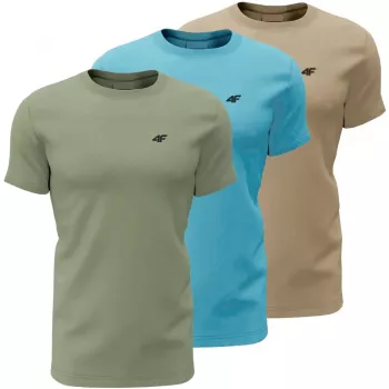 4F herr T-shirt 3-pack M4481 grön, blå, beige 4FWSS26TTSHM4481 90S 4XL