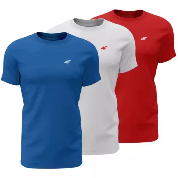 4F M4482 herr T-shirt 3-pack blå, vit, röd 4FWSS26TTSHM4482 90S 2XL
