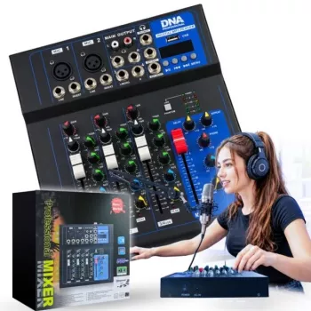 DNA T4MIX analog 4-kanalig ljudmixer blå