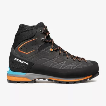 Scarpa Zodiac Tech GTX bergskor, GORE-TEX Performance Comfort, Perwanger-läder, Vibram-Mont-sula, Anthracite/Tonic Orange, EU 44