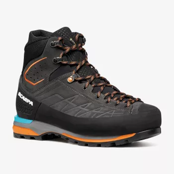 Scarpa Zodiac Tech GTX bergskor, GORE-TEX Performance Comfort, Perwanger-läder, Vibram-Mont-sula, Anthracite/Tonic Orange, EU 44
