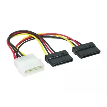EXSYS SATA-ström-Y-kabel 4-pin Molex till 2x 15-pin SATA, 15 cm EX-K3611