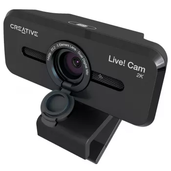 Creative Live! Cam Sync V3 2K QHD-webbkamera med dubbla mikrofoner och integritetslucka, svart