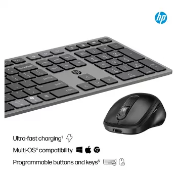 HP 720 Multi-Device trådlöst tangentbord och mus combo – Twilight Black 9T5A9AA#ABD